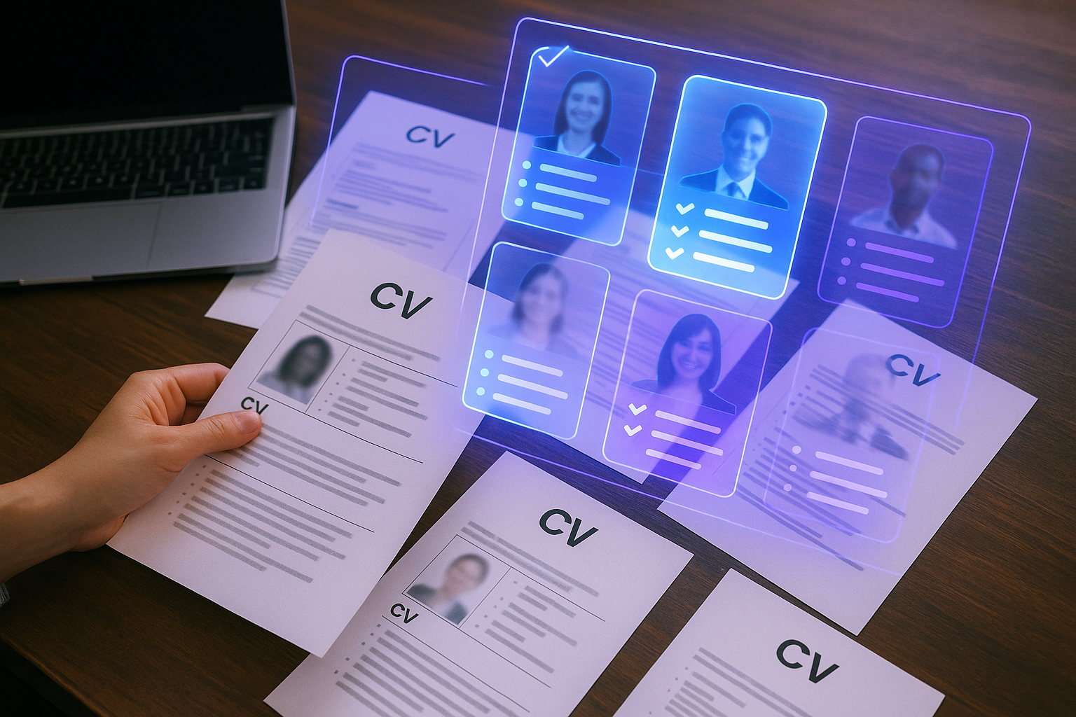 curriculum vitae con gráficos de cribado
